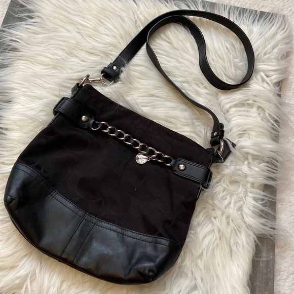 Coach Handbags - Coach signature cross body black purse